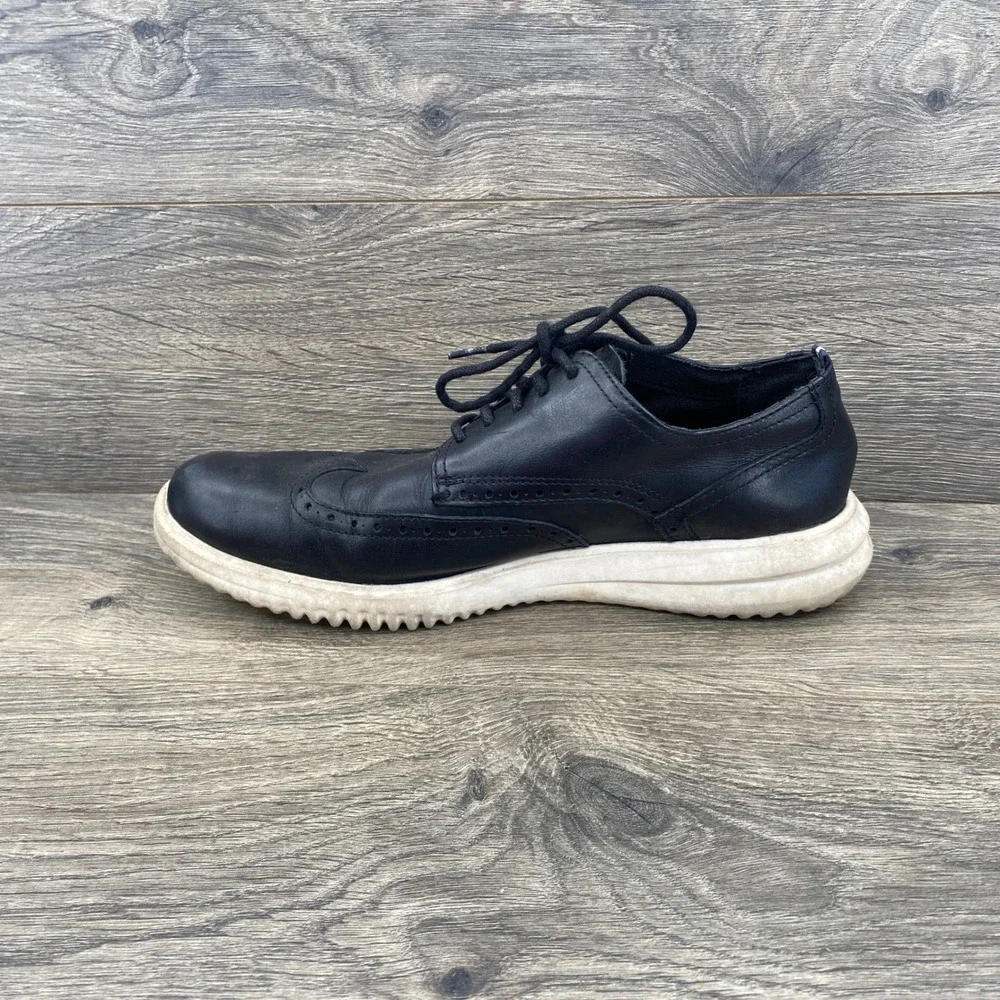 Cole Haan Grand Wingtip Oxford Mens 10 Black Leather Brogue C38712